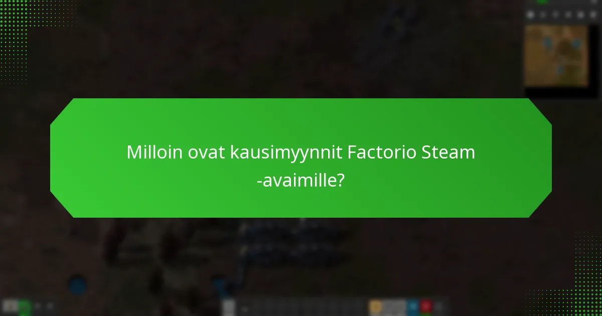 Mitkä erityiset tilaisuudet tarjoavat alennuksia Factorioon?