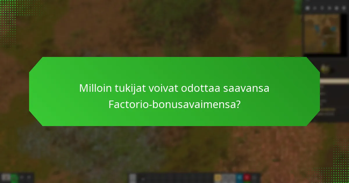 Mitkä toimitustavat käytetään Factorio-tukijapaketin bonusavaimille?